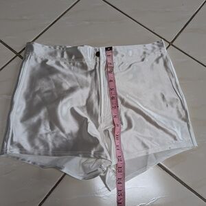 White Women's Satin-Look Shorts